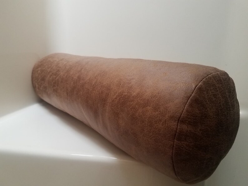 Faux Leather Bolster Pillow Cover VARIETY SIZE & COLOR Lumbar Etsy