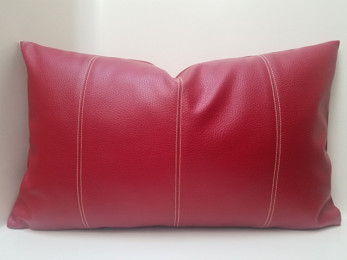 Faux Leather Pillow Cover Luxury Pillow Faux Leather Etsy