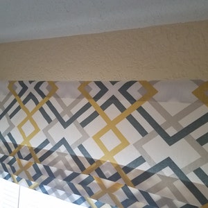 Stationary Faux Roman Shade Unlined Valance, Kitchen Bedroom Valance, Window Treatments Fake Roman Shade Folded valance, Living room curtain