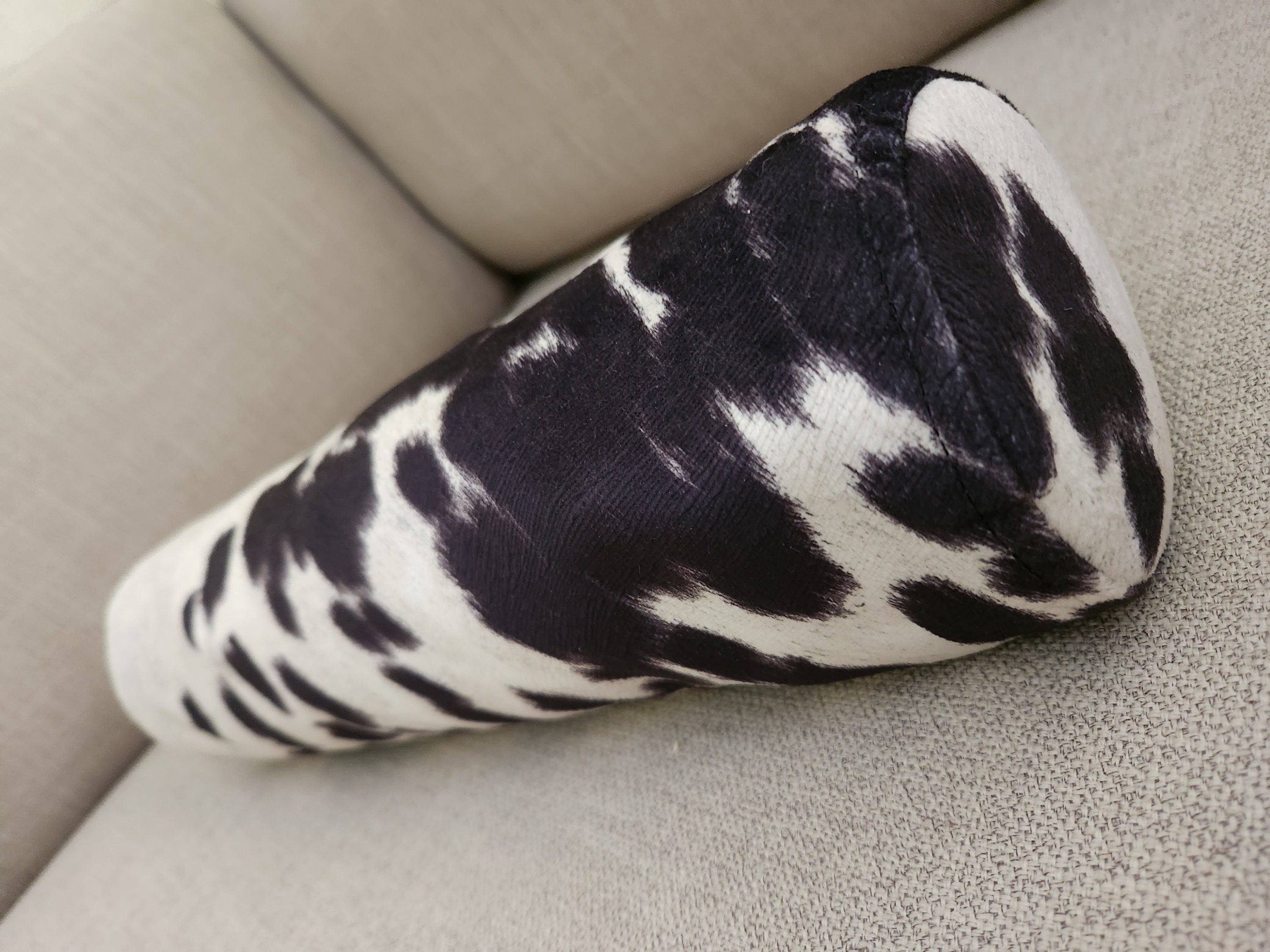 Cowhide Bolster Pillow Cover VARIETY SIZE & COLOR Cow Hide Fabric