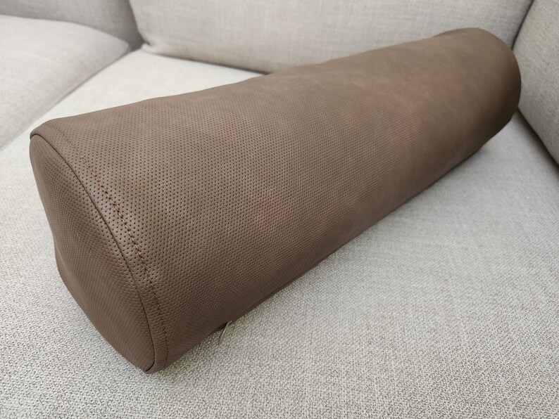 Faux Leather Bolster Pillow Cover VARIETY SIZE Lumbar Bolster Pillow