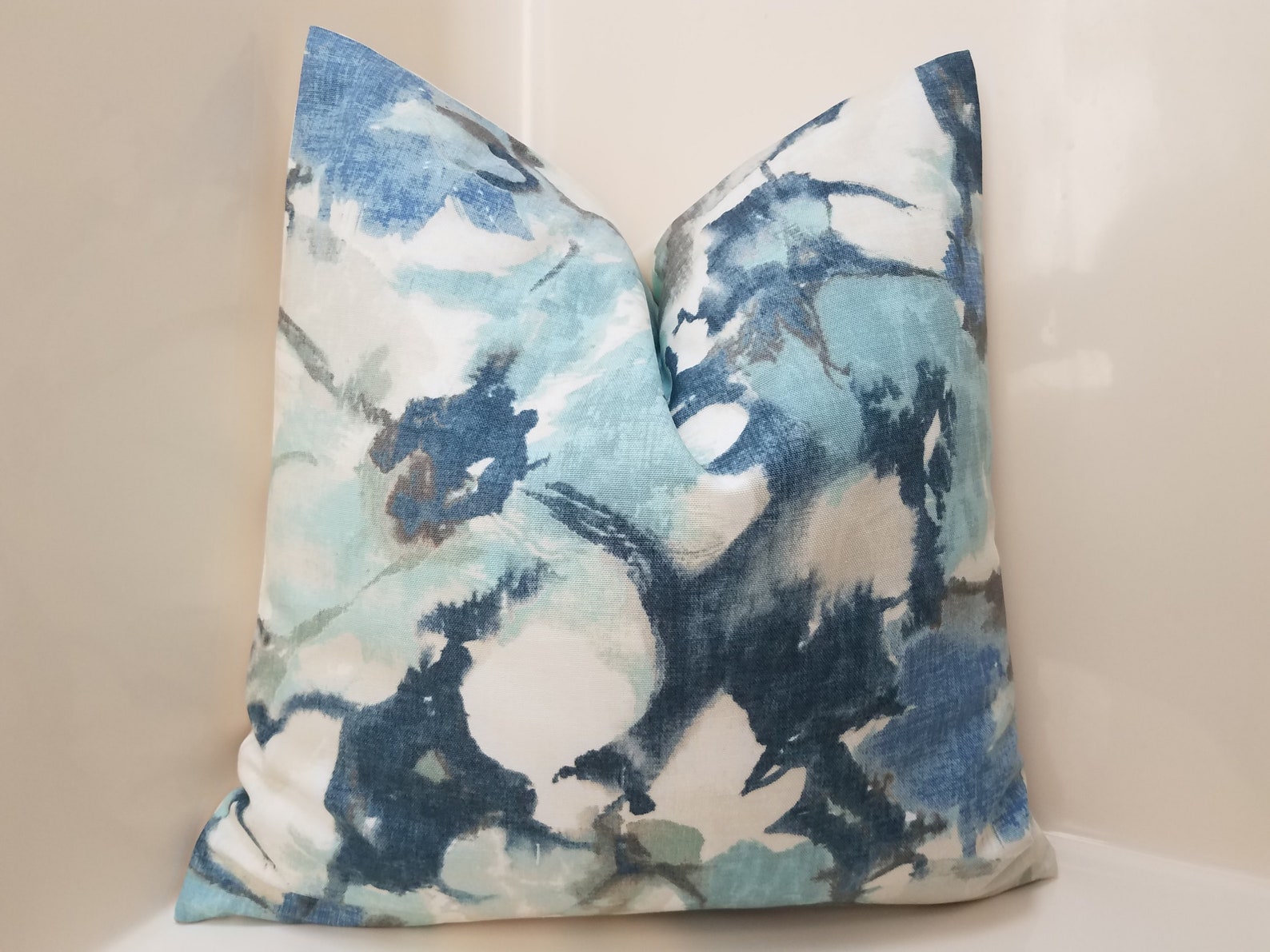 Blue Floral Pillow Cover, Pillowcases,decorative Pillow, Farmhouse