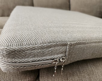 Upholstery Fabric Cushion Cover: Removable Zippered Bench Cushion