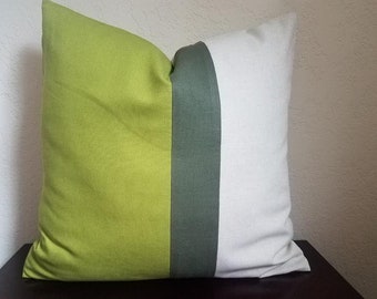 Decorative VARIETY COLOR & SIZE color block pillow cover.  Linen accent pillow cases. Mid Century Pillow, Colorblock Pillows. Accent Pillow