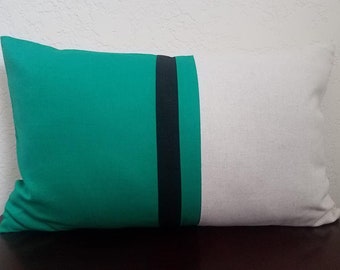 Color Block Linen Pillow Cover: Striped Accent Pillow Case
