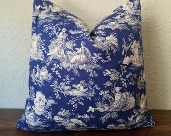 Toile Pillow Cover: French Country Farmhouse Decor, Custom Size