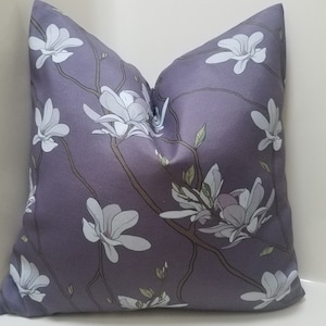 Indoor/Outdoor Pillow Cover, Purple Floral Pillow Cushion, Sunny Rooms Pillow, Outdoor Floral Pillow, Eggplant Outdoor Pillow Cushion Cover