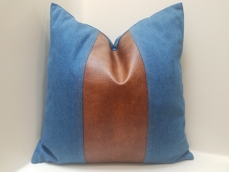 etsy leather pillow