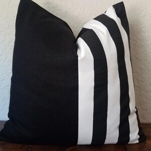 VARIETY COLOR & SIZE Two tone color block pillow cover. Linen accent pillow case. Striped Decorative Pillow. Modern Pillow Cover