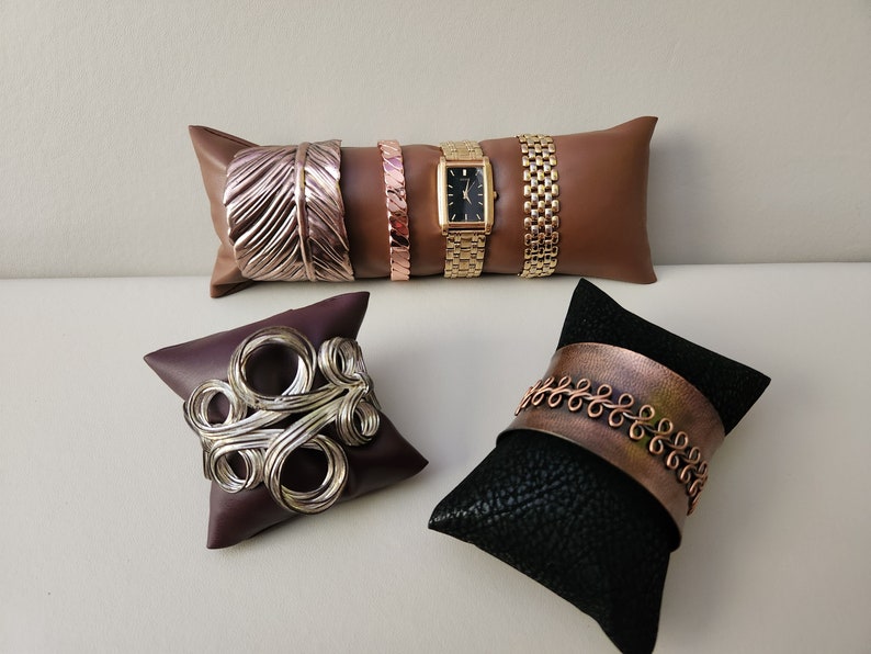 Jewelry Display Pillow Made Out of Faux Leather Fabric Jewelry Etsy