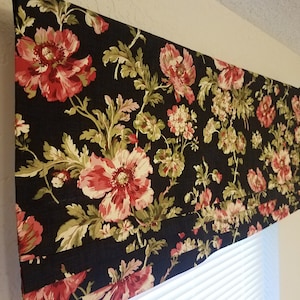 Stationary Faux Roman Shade Unlined Valance, Kitchen Bedroom Valance, Window Treatments, Mock Roman Valance, Fake Roman Shade Folded valance