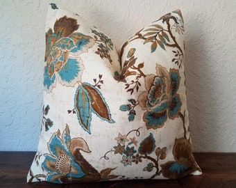 Floral Cotton Pillow Cover: Country Farmhouse Throw Pillowcase