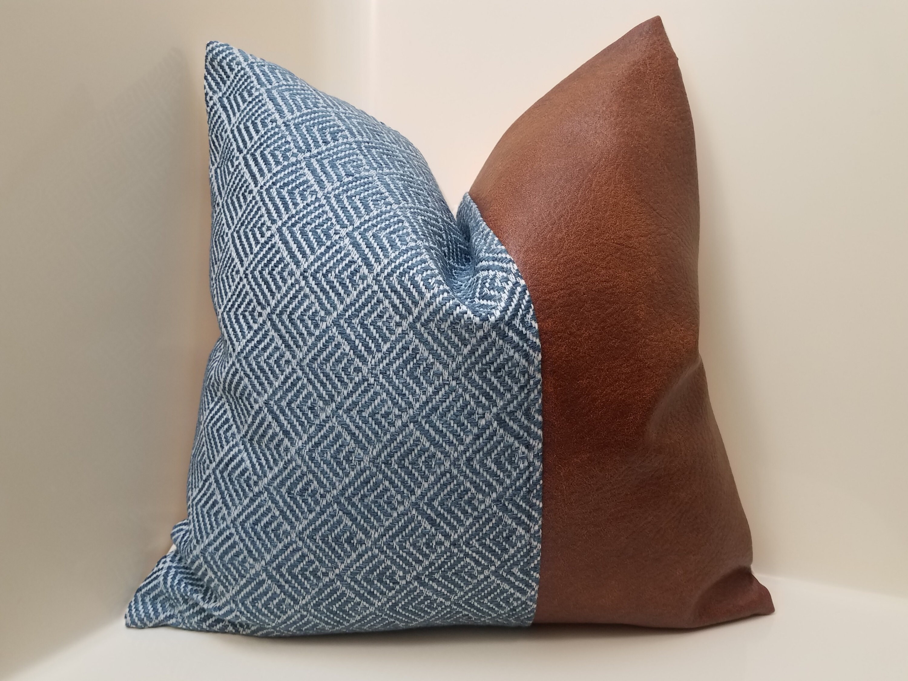 Oversized leather lumbar pillow hotsell