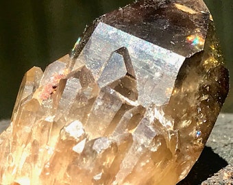 Smoky Quartz Citrine Cathedral Lightbrary 1.6"