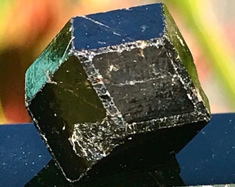 Dark Black Melanite Garnet Crystal Pocket Stone Strength Kundalini Stone of Resilience - 0.5"