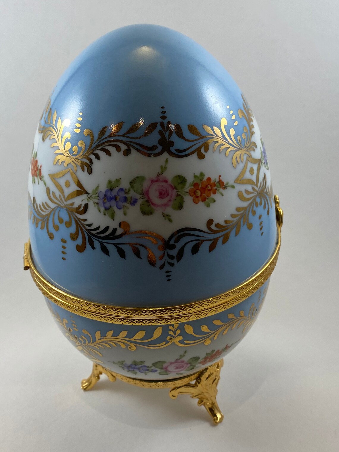 Limoge Egg by Diana Trinket Box Etsy