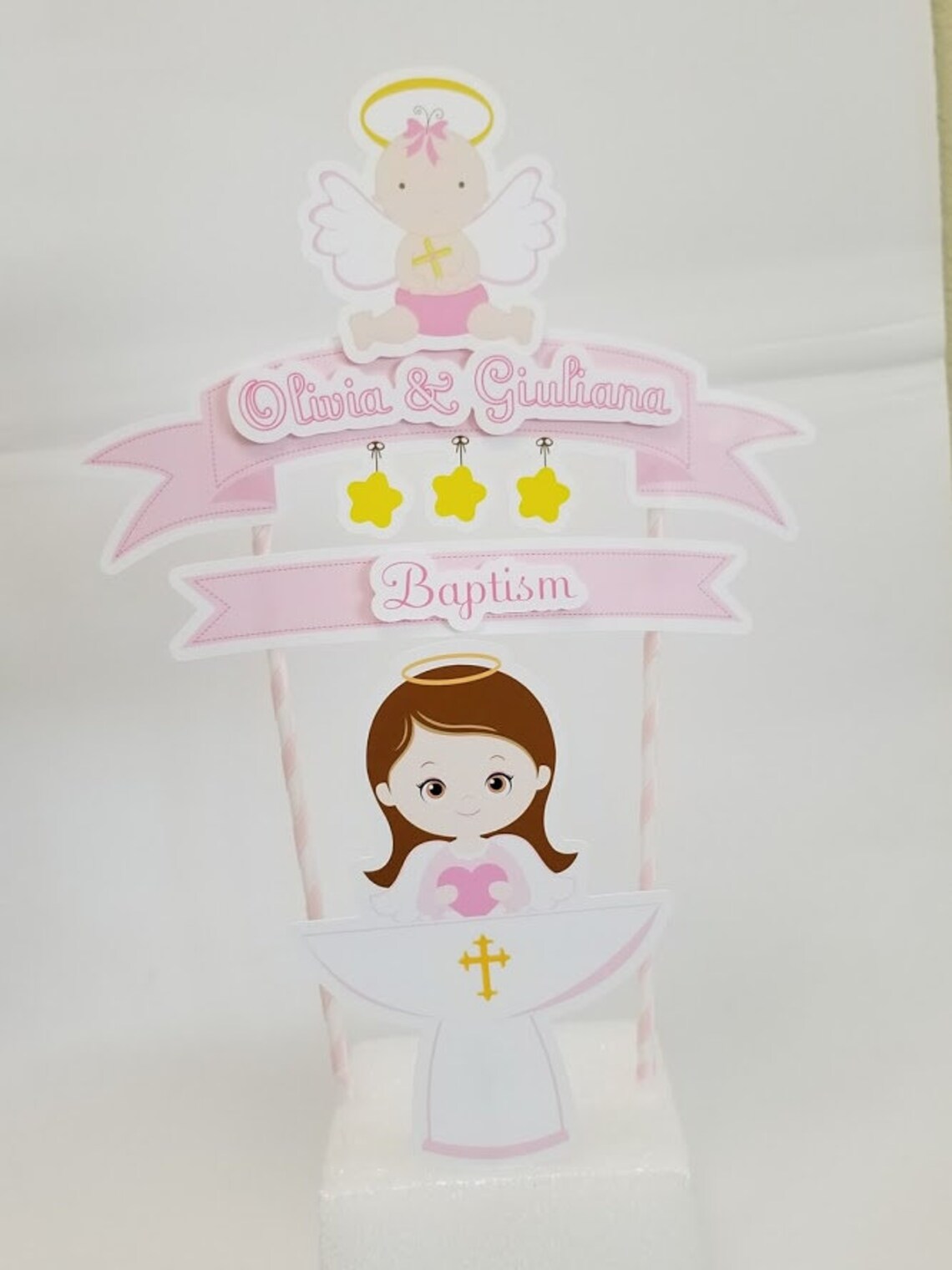 Digital Personalized Baptism Cake Topper Printable Cake | Etsy