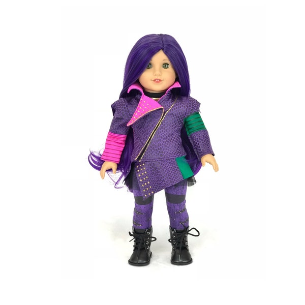 Descendants Mal inspired outfit for American Girl Doll and 18 inch Dolls