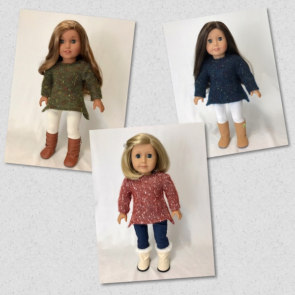 Asymmetrical  Sweater for American Girl and 18inch Dolls