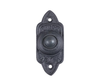 Matt Black Victorian Door Bell Push Button &quot;Press&quot; 6-3