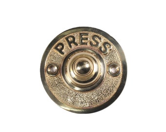 Round Door Bell Push Button &quot;Press&quot;, Solid Brass Door Push Bell 10-2