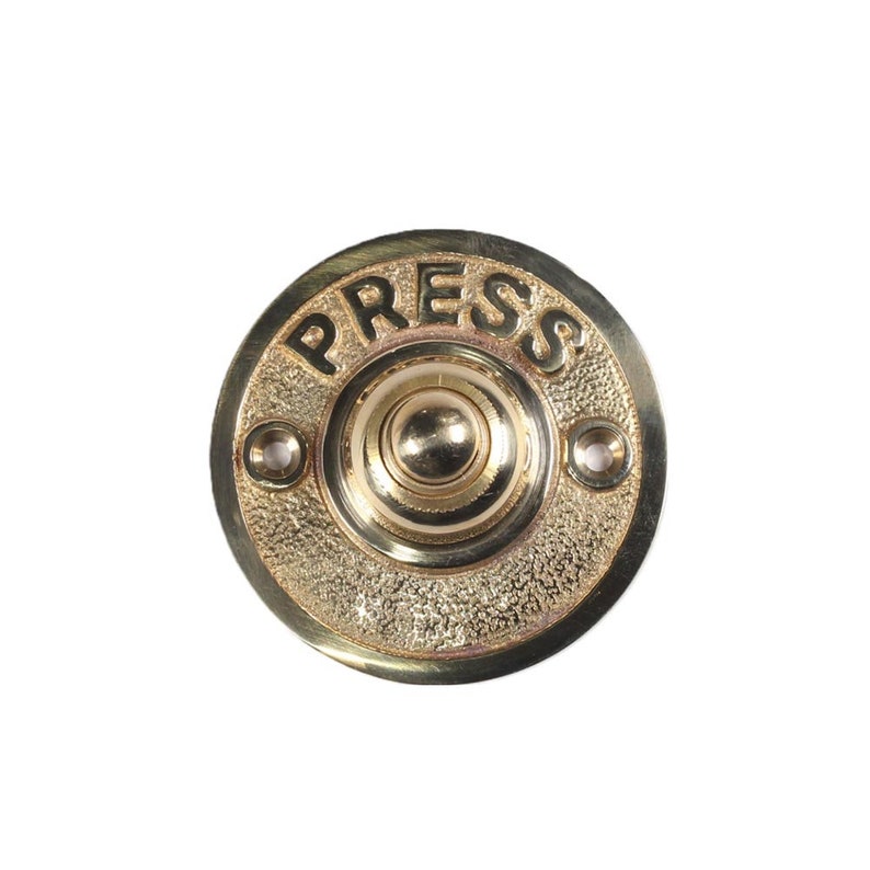 Round Door Bell Push Button press Solid Brass - Etsy