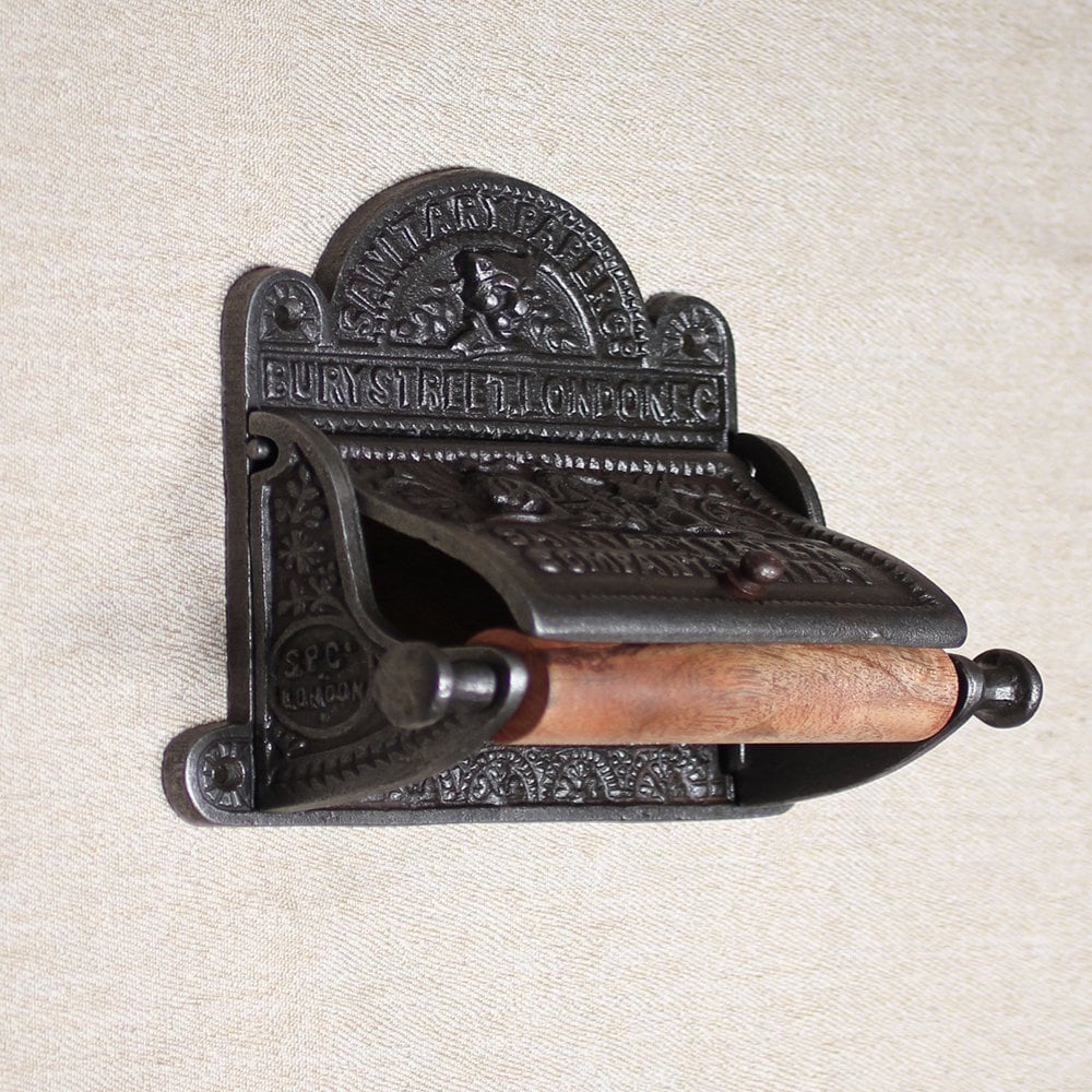 Victorian Toilet Paper Holder on vintage Cast iron finish with Etsy