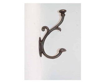 Cast iron coat and hat hook