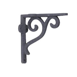 Cast Iron Small Scroll Shelf Bracket, Rough Black Shelf bracket