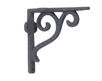 Cast Iron Small Scroll Shelf Bracket, Rough Black Shelf bracket