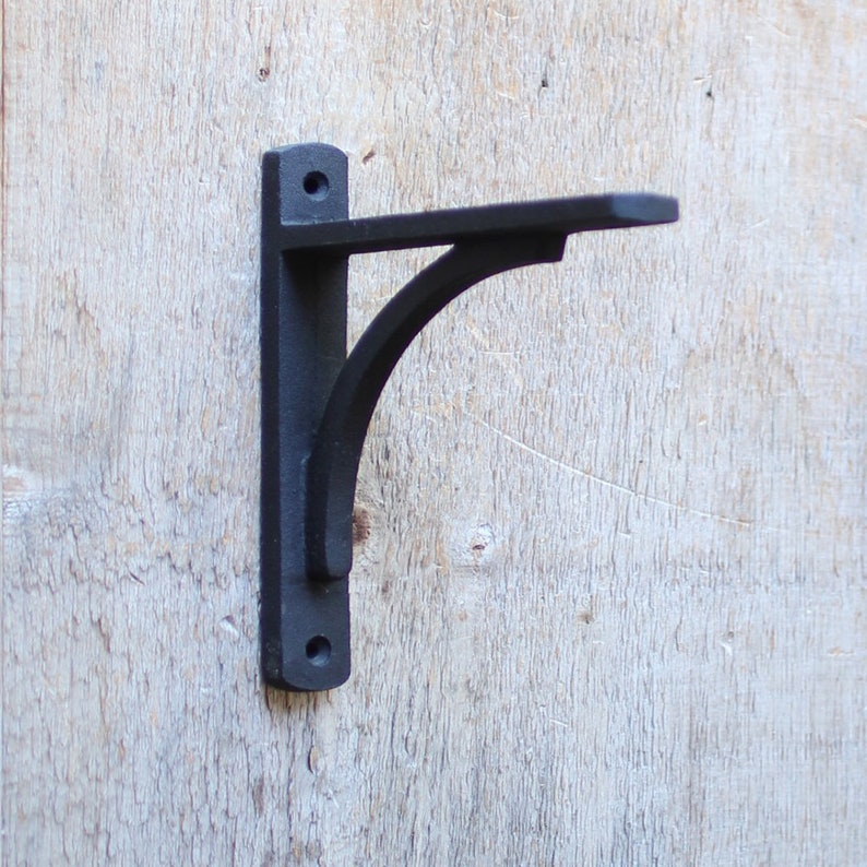 Simply Plain Black Cast Iron Shelf Bracket Design Black Cast Etsy