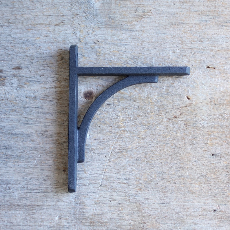 2 X Plain Black Cast Iron Shelf Bracket Design Black Cast Etsy