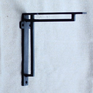 Art Deco Black Cast iron Shelf Bracket, Metal shelf bracket.