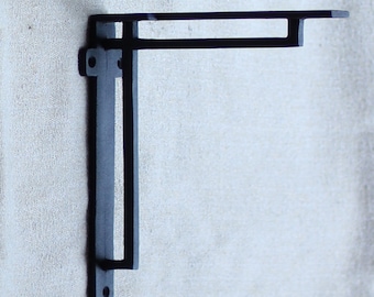 Art Deco Black Cast iron Shelf Bracket, Metal shelf bracket.