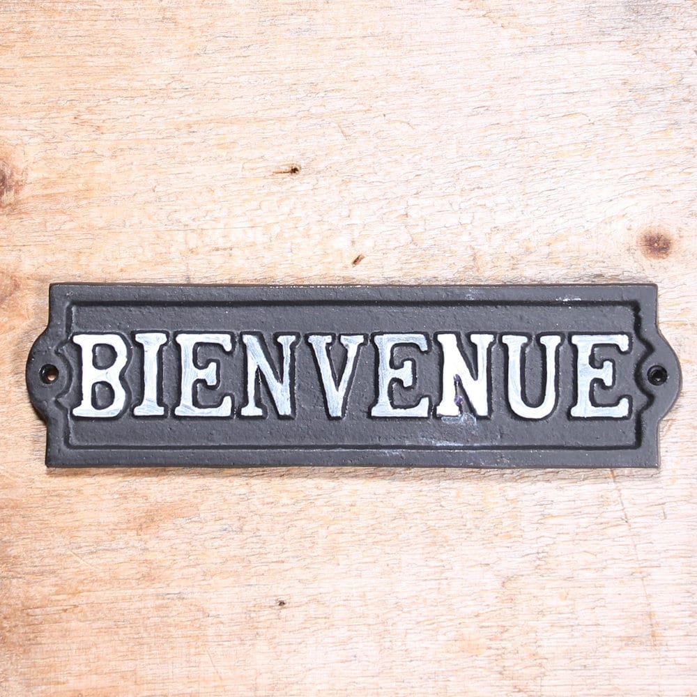 Outdoor Open Sign With Written In It In French Ouvert, Bienvenue Meaning  In English Open, Welcome. Stock Photo, Picture and Royalty Free Image.  Image 151867173.