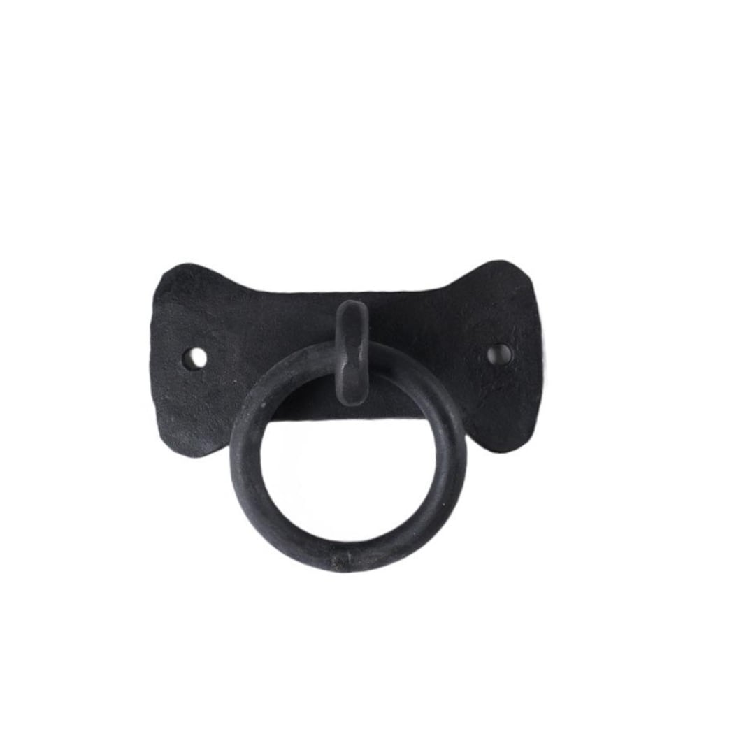 Black Horizontal Wrought Iron Ring on Plate. BD28 - Etsy