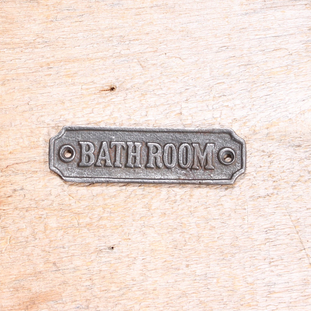 Vintage Looking Cast Iron Bathroom Sign Plate. Etsy UK
