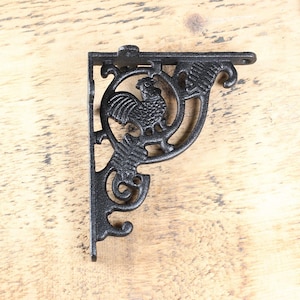 Black Cast iron mini rooster shelf bracket