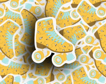 Paper Airplane Roller-skate Sticker