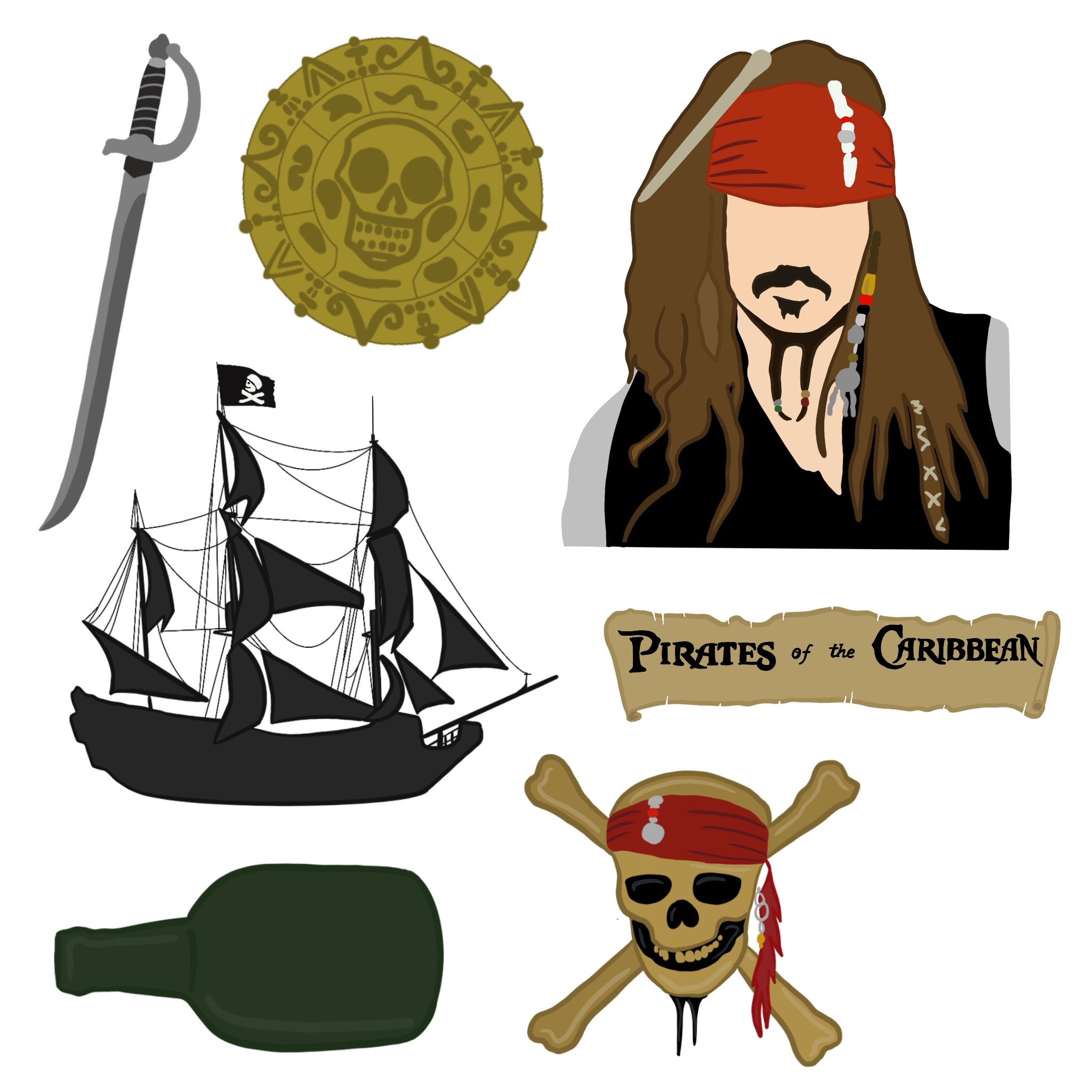 Paquete de pegatinas de Piratas del Caribe - Etsy España