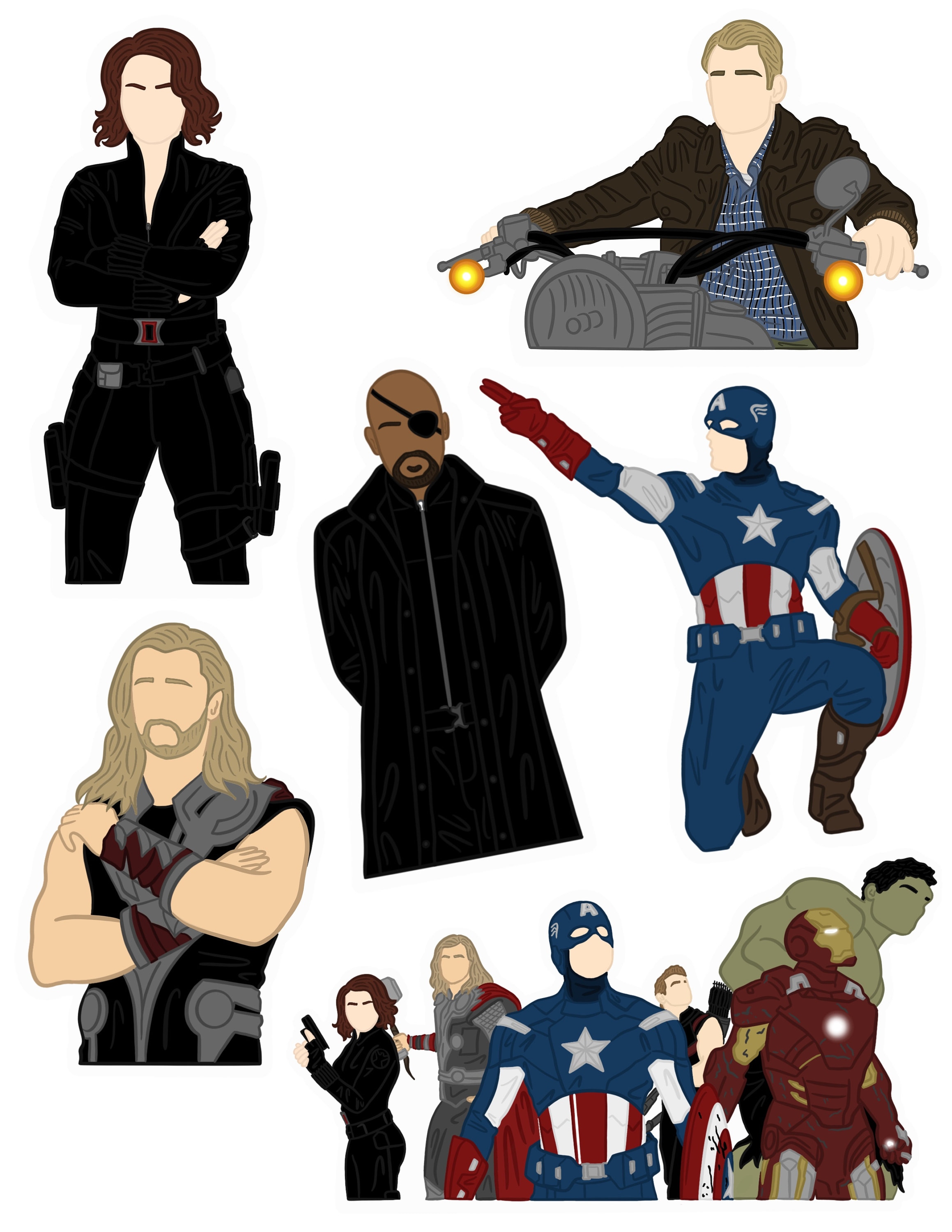 The Original 6 Avengers Sticker Pack -