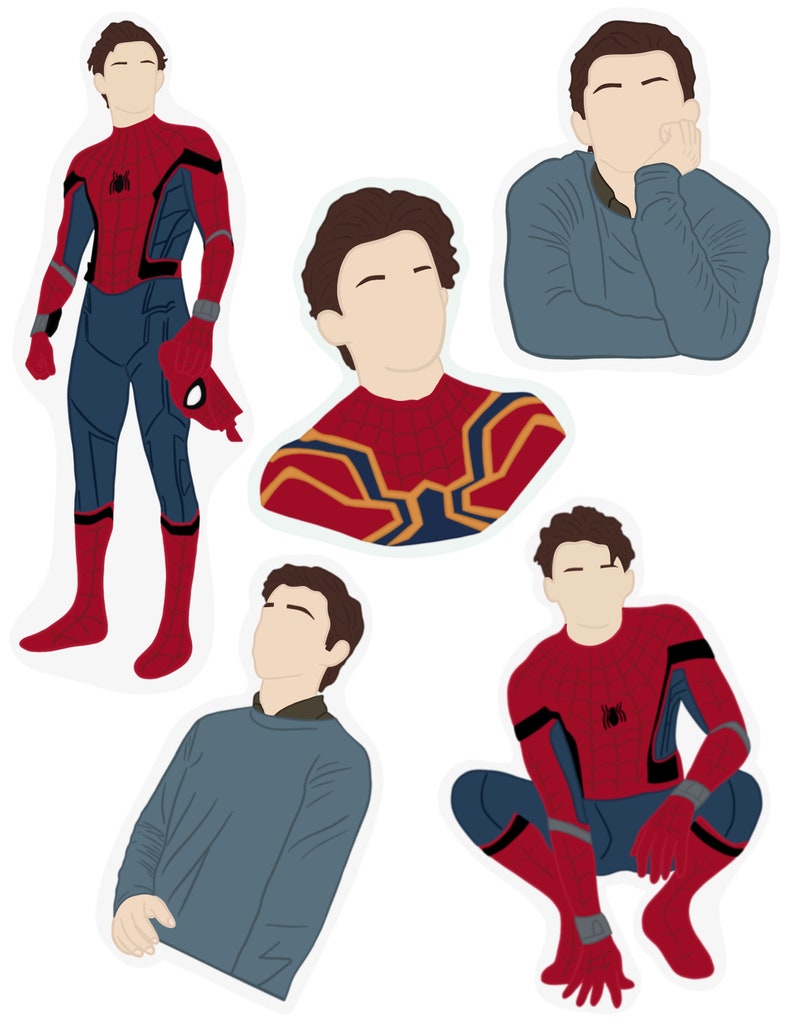 Tom Holland Spiderman Sticker Pack Etsy