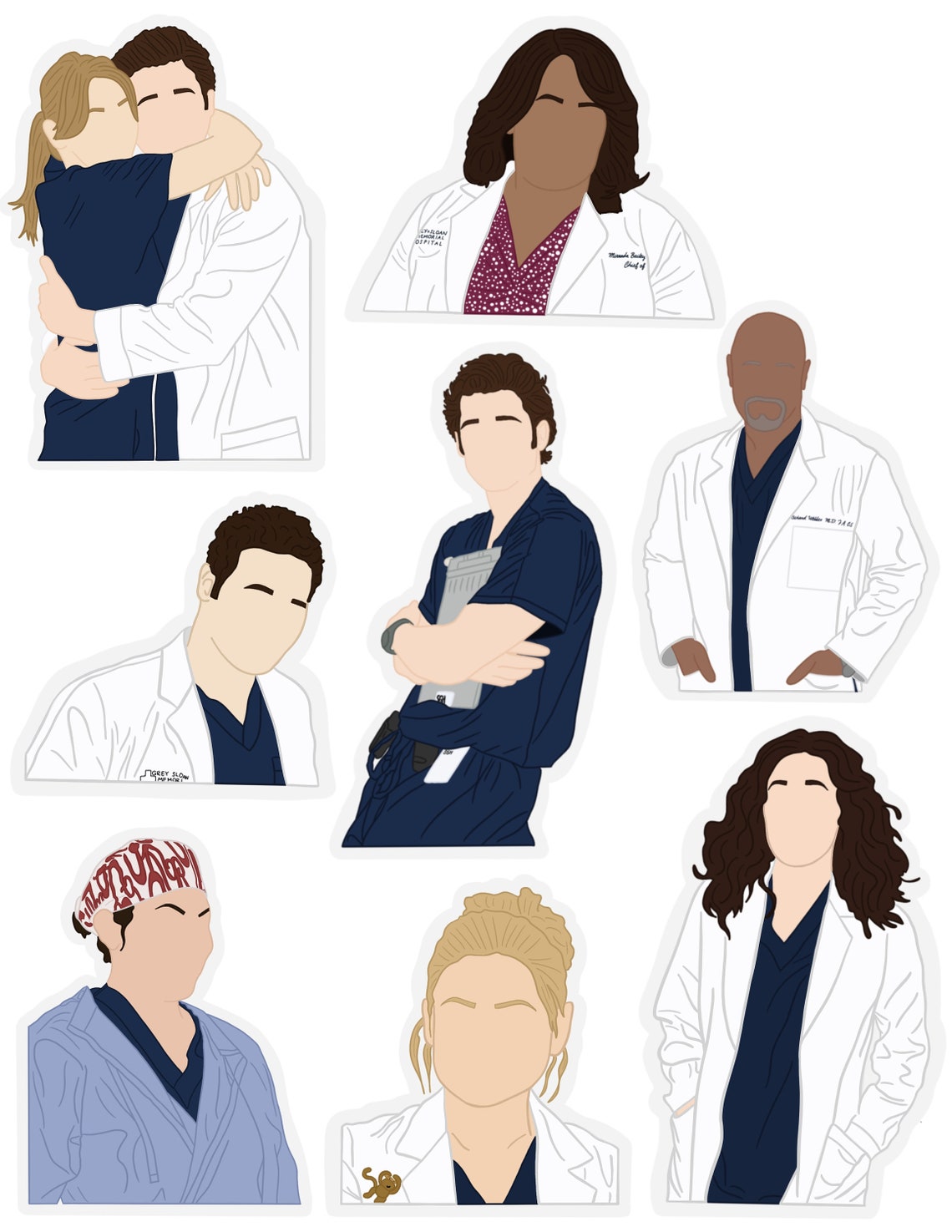 Greys Anatomy Sticker Pack - Etsy