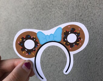 Doughnut Disney Mickey Mouse Ears Sticker