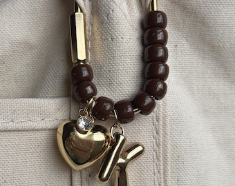 Initial Beaded Bag Charm | Personalized Bag Charm | Chic Accessory | Perfect Gift | Bridal Party | Bachelorette Party Favor