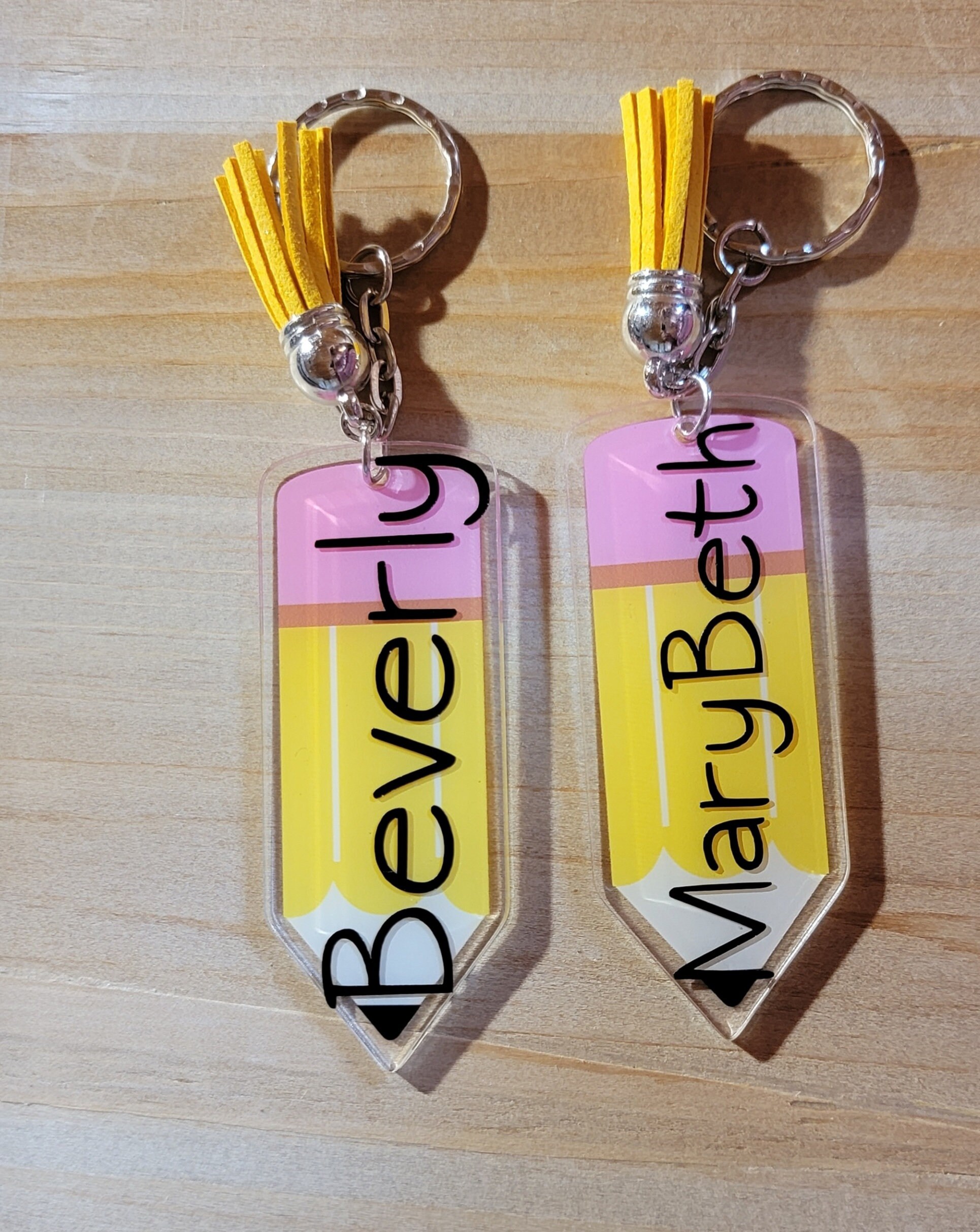 Personalized Pencil Keychains Teacher Appreciation End of Year Etsy