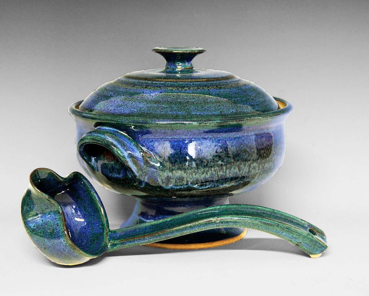 Stoneware Pottery Soup Tureen and Ladle. Etsy