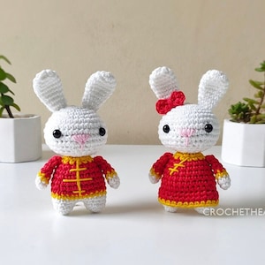 Chinese New Year Rabbit Crochet Pattern PDF Amigurumi Pattern image 1