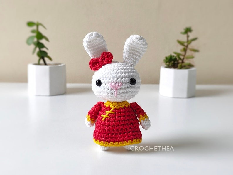 Chinese New Year Rabbit Crochet Pattern PDF Amigurumi Pattern image 2