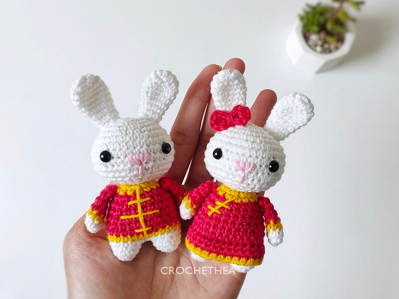 Chinese New Year Rabbit Crochet Pattern PDF Amigurumi Pattern image 4